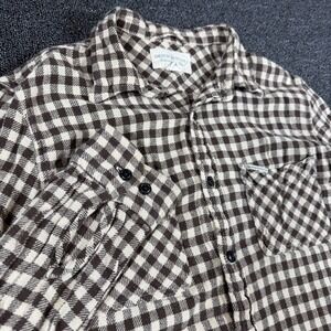 Denim & Supply Ralph Lauren Flannel Shirt Mens L Long Sleeve Brown Gingham Plaid